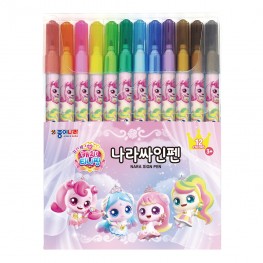 캐치티니핑6나라싸인펜12색