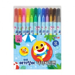 핑크퐁아기상어나라싸인펜12색(PP케이스)